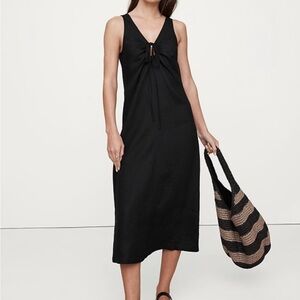 NWT Bananna Republic Linen Midi Keyhole Dress, Medium Tall!